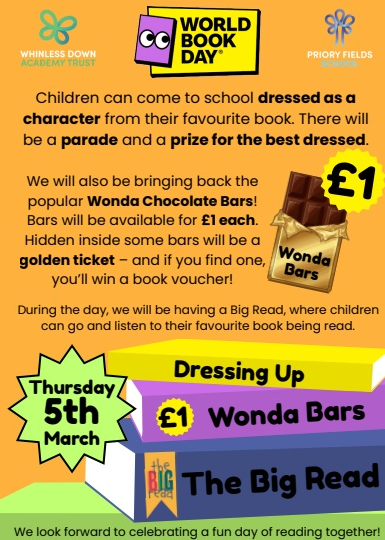 World Book Day Flyer - accessible version available below