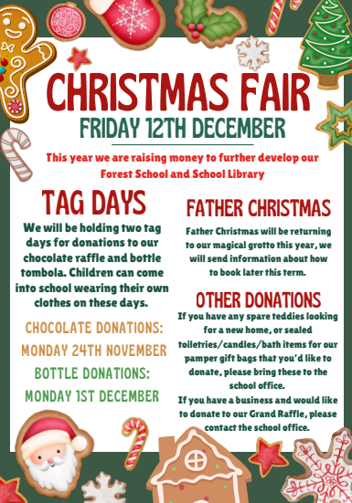 Christmas Fair Flyer picture, text version available below