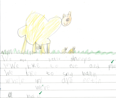 Photo of children's English work