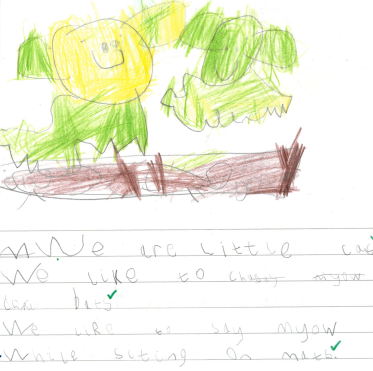 Photo of children's English work