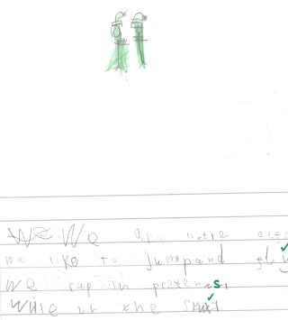 Photo of children's English work