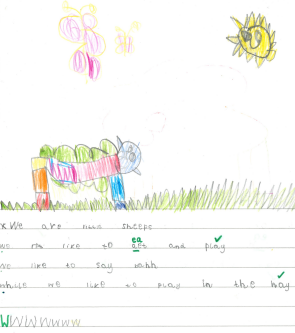 Photo of children's English work