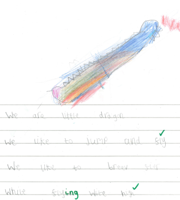 Photo of children's English work