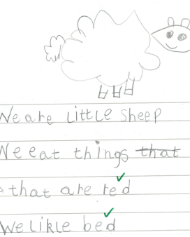 Photo of children's English work