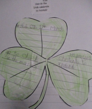 Photos of children's work on patron saints