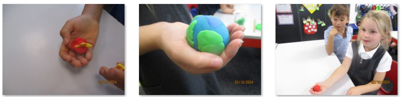 Photos of playdough planet making