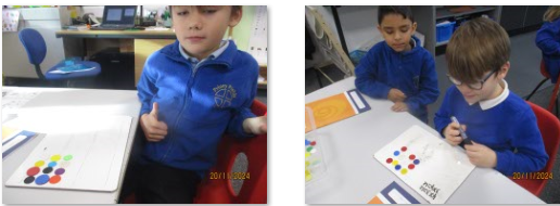Photos of children making arrays