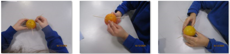 Photos of children making Christingles