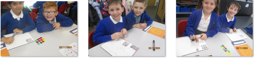 Photos of children making arrays