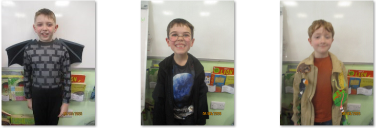 Photos of children dressed up for World Book Day
