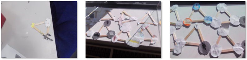 Photos of children making holy trinities 