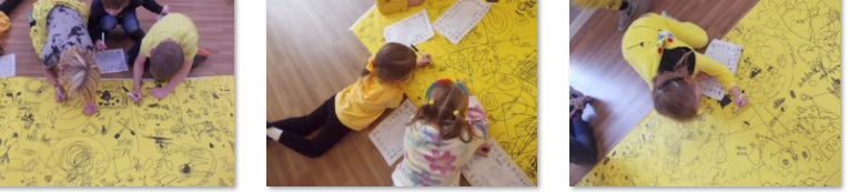 Photos of children doodling for mental health day