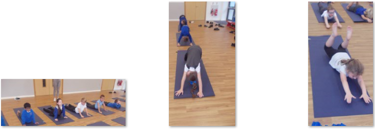 Photos of children doing yoga