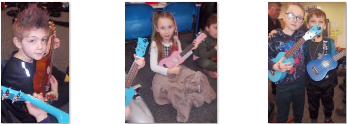Photos of children dressed as rock stars