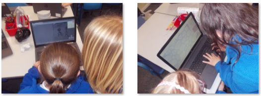 Photos of children doing computing