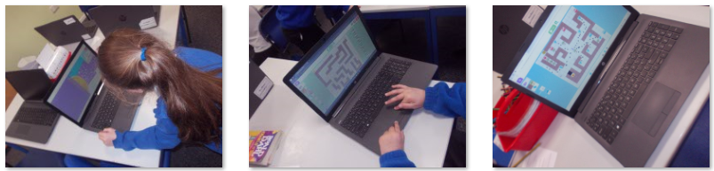 Photos of children doing computing