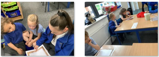 Photos of children reading to Year 1