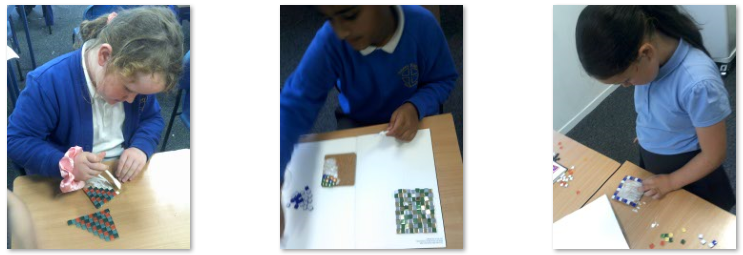 Photo of children making mosaics
