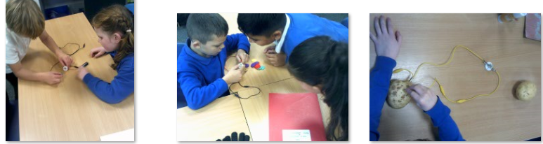 Photo of children experimenting with circuits