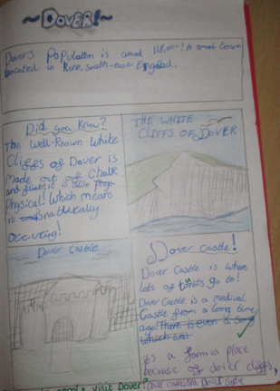 Photo of children's Dover work