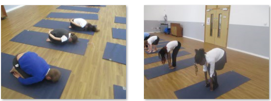 Photos of children doing yoga