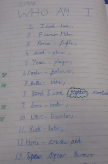 Photo of child's poem