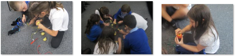 Photos of children's circuits experiment