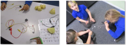 Photos of children's circuits experiment
