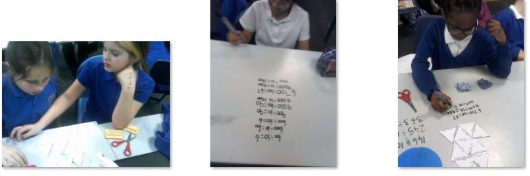 Photos of children doing maths