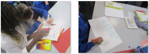 Photos of children investigating Egyptian artefacts