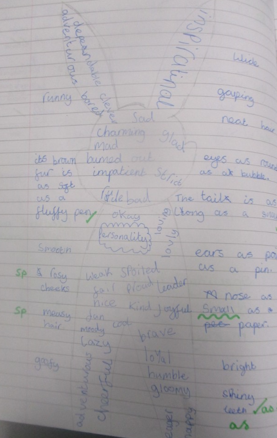 Photo of children's English work