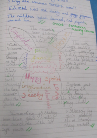 Photo of children's English work