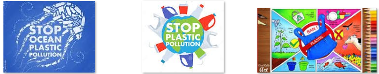 Photos of plastic pollution posters