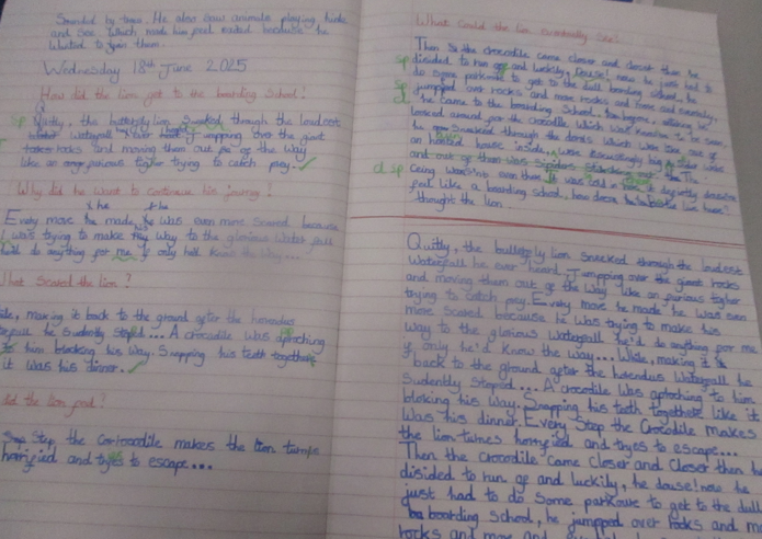 Photo of children's writing