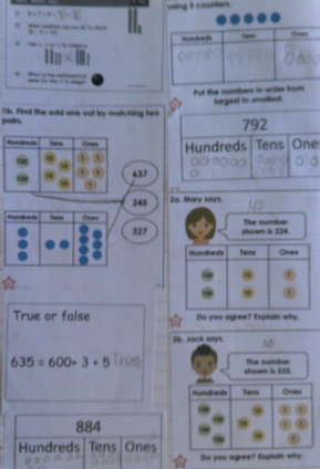 Photos of children's maths work