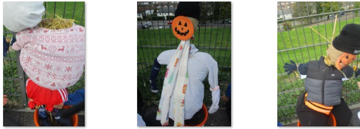 Photos of children's scarecrows