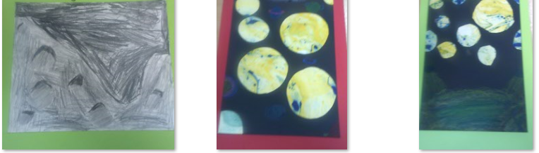 Photos of children's astronomical art