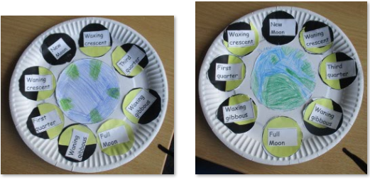 Photos of children's phases of the moon work