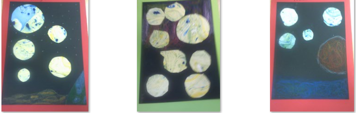 Photos of children's astronomical art