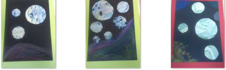 Photos of children's astronomical art