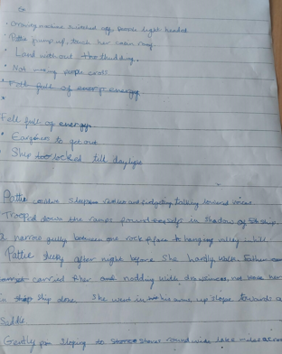 Photo of children's English work