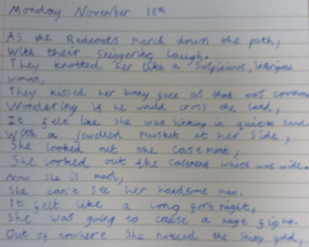 Photos of children's Highwayman work