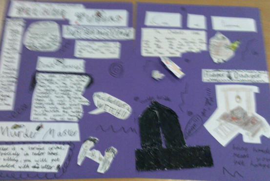 Photos of children's crime and punishment posters