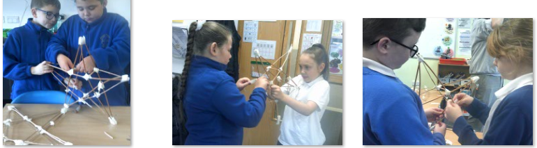 Photos of children making lanterns