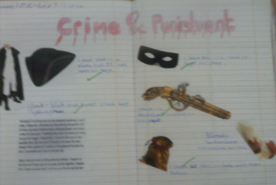 Photos of children's Crime and Punishment work