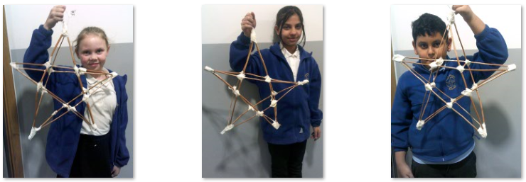 Photos of children making lanterns