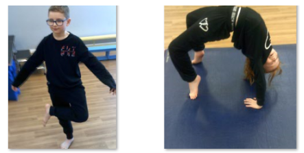 Photos of children doing gymnastics