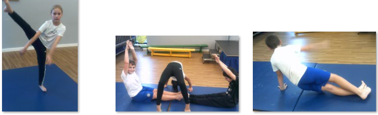Photos of children doing gymnastics