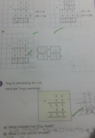 Photo of children's Maths work