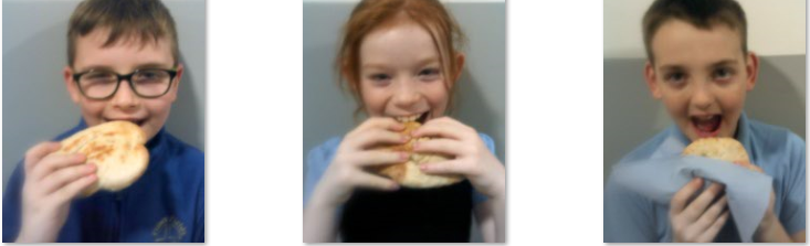 Photos of children making pittas